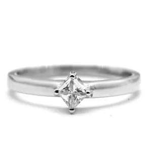 0.15 C PRINCESS CUT DAINTY RING | STACKABLE RING