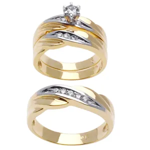 0.59ct 14K or 18K Two-Tone Gold Diamond Rings
