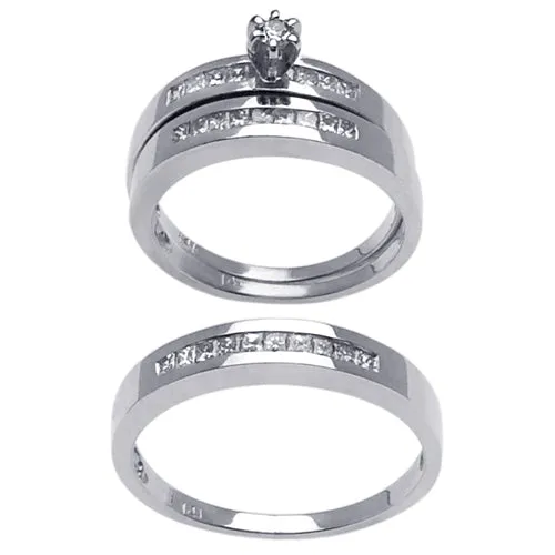 0.65ct 14K or 18K White Gold Diamond Rings