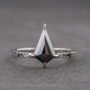 1 Carat Black Kite Diamond Engagement Ring, Ombre Jules Setting, Platinum
