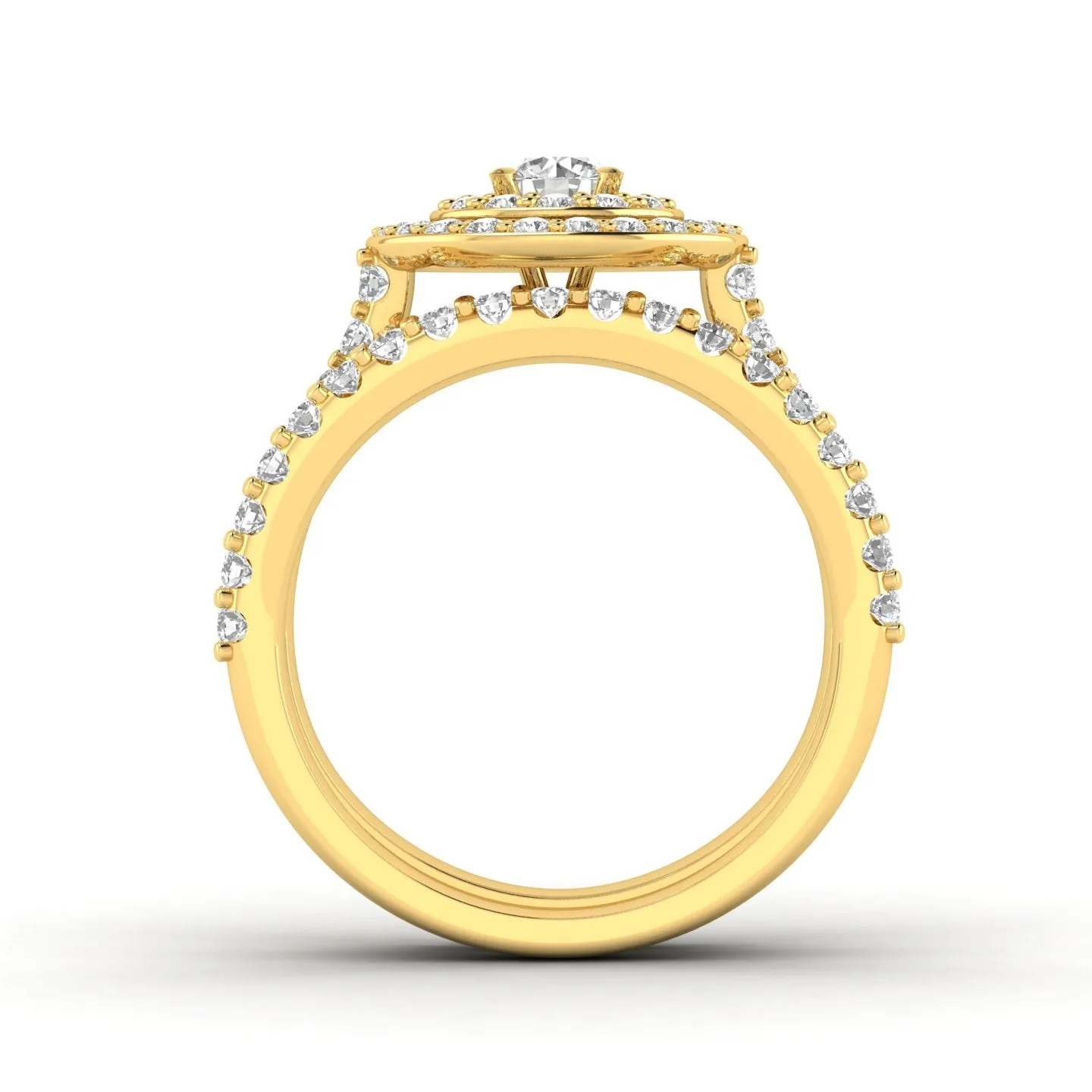 1.00 Carat TW Natural Diamond Wedding Ring Set in 10k Yellow Gold
