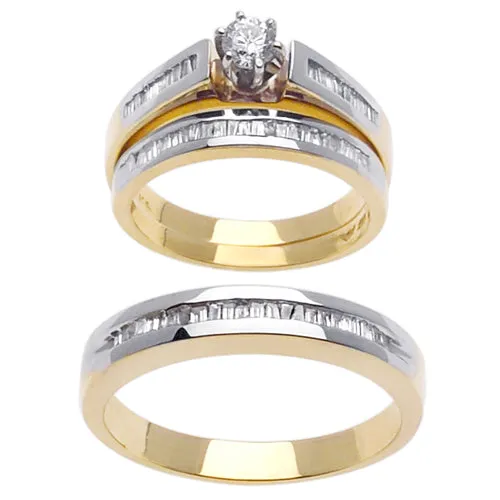 1.15ct 14K or 18K Two-Tone Gold Diamond Rings