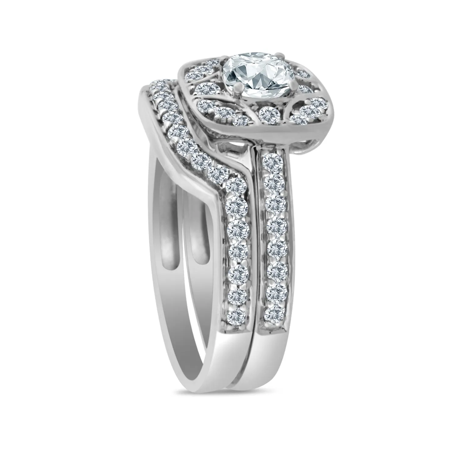 1/2 Carat TW Diamond Bridal Set in 10k White Gold (J-K, I2-I3)