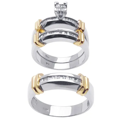 1.25ct 14K or 18K Two-Tone Gold Diamond Rings