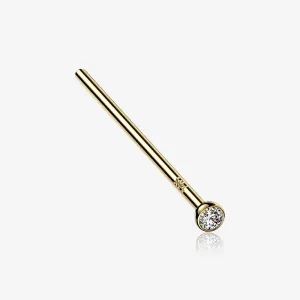 14 Karat Gold Bezel Set Sparkle Fishtail Nose Ring