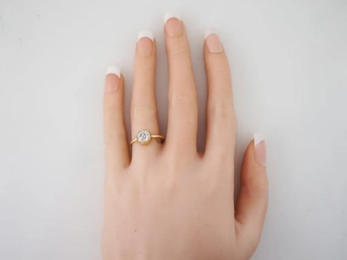 1.45CT old Mine Cushion Moissanite Engagement Ring unique diamond Art Deco wedding Celtic Bridal Anniversary gift rings