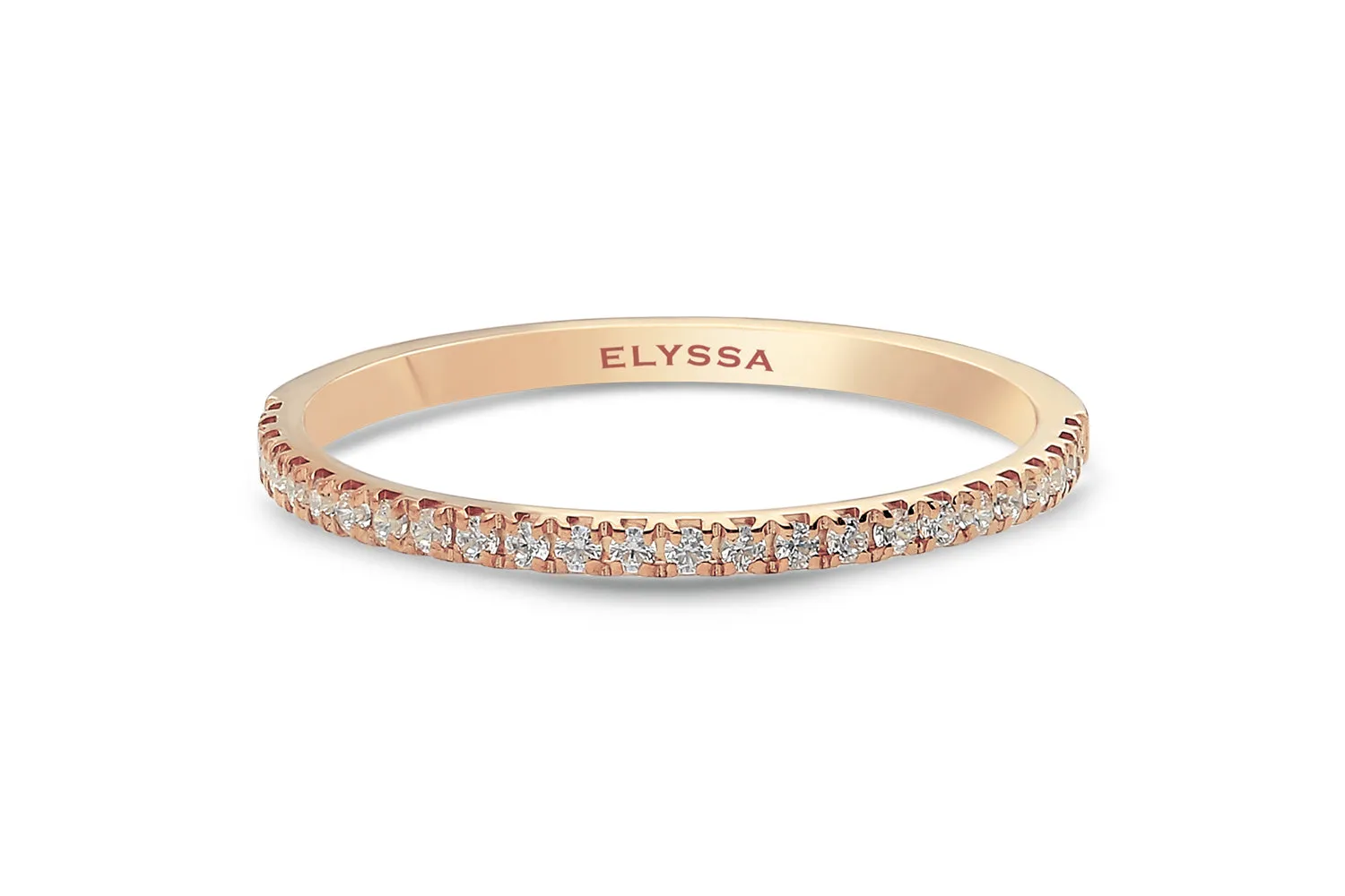 14K Gold 1.5mm Half Way Diamond Wedding Band