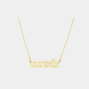 14k Horizontal Nameplate Necklace