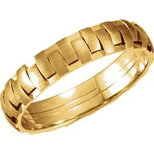14K Yellow 5 mm Design Band with Satin Finish Size 5