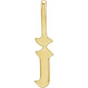 14K Yellow Gothic Initial I Charm/Pendant