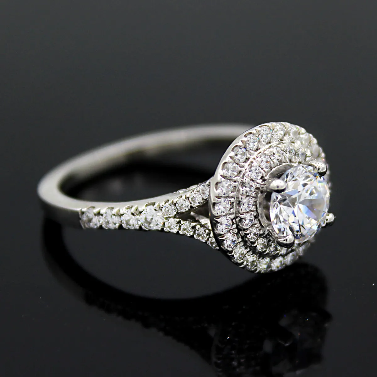 1.50 TCW Double Halo Engagement Ring