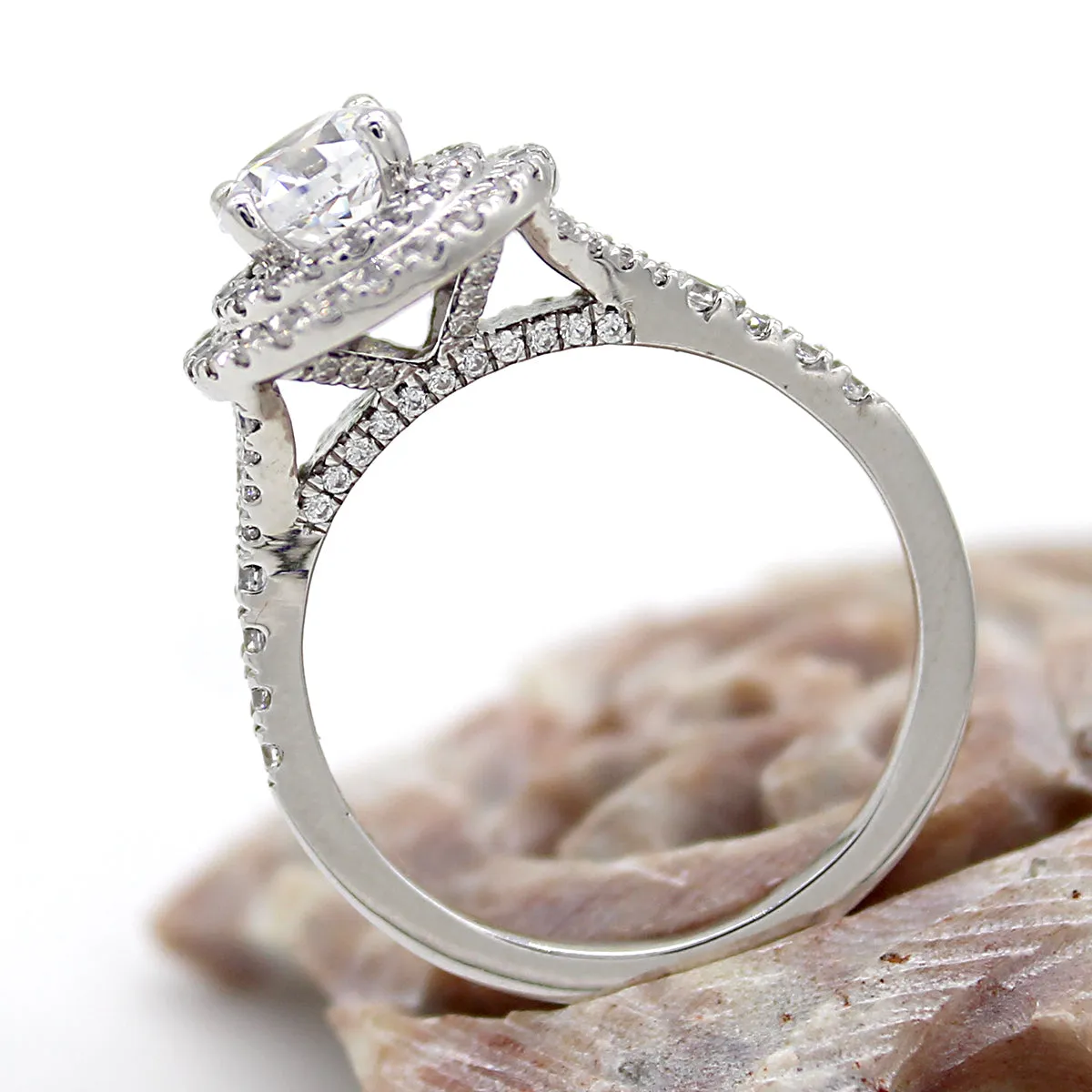 1.50 TCW Double Halo Engagement Ring