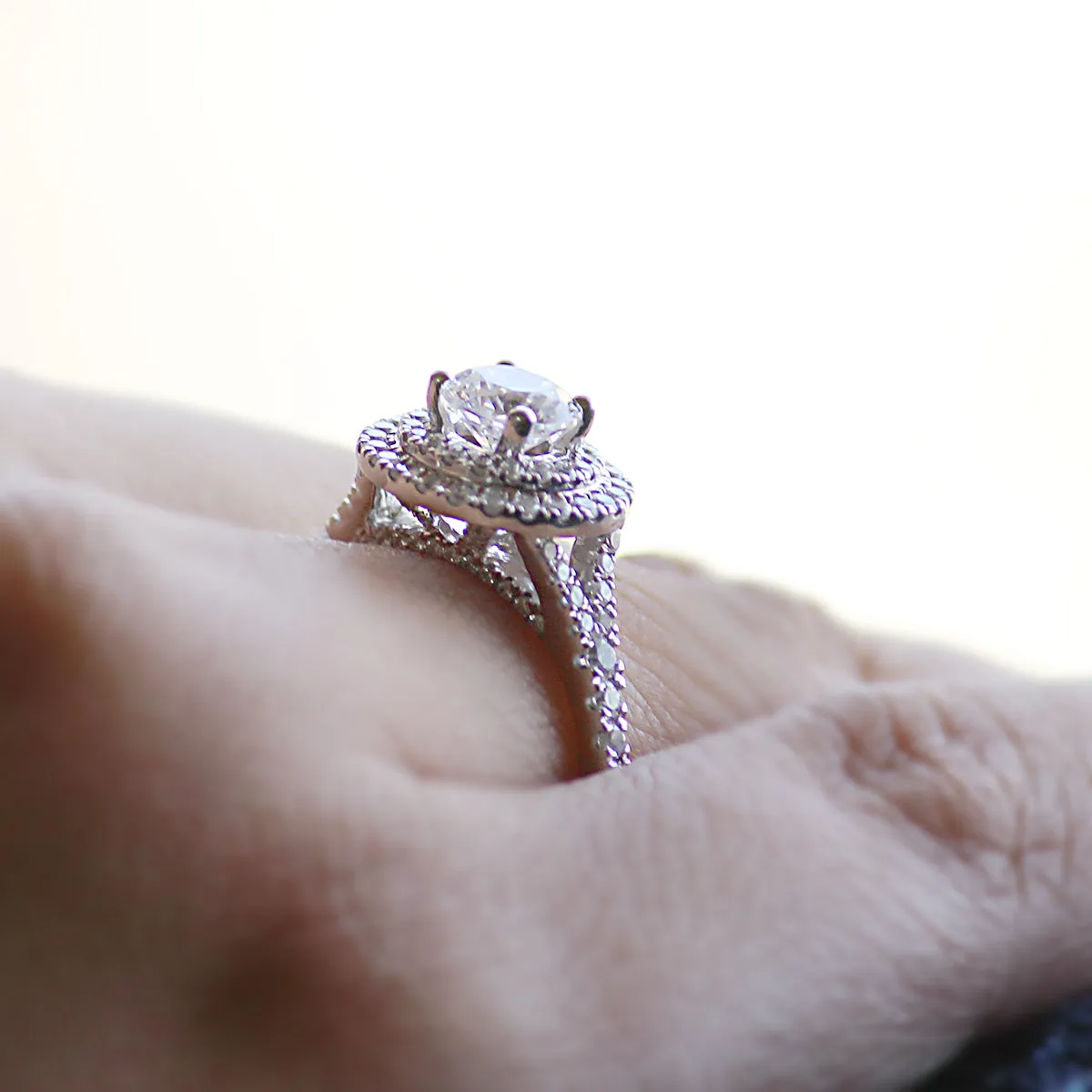 1.50 TCW Double Halo Engagement Ring