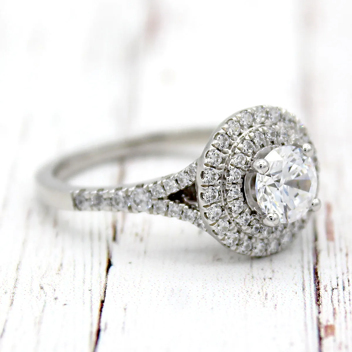 1.50 TCW Double Halo Engagement Ring