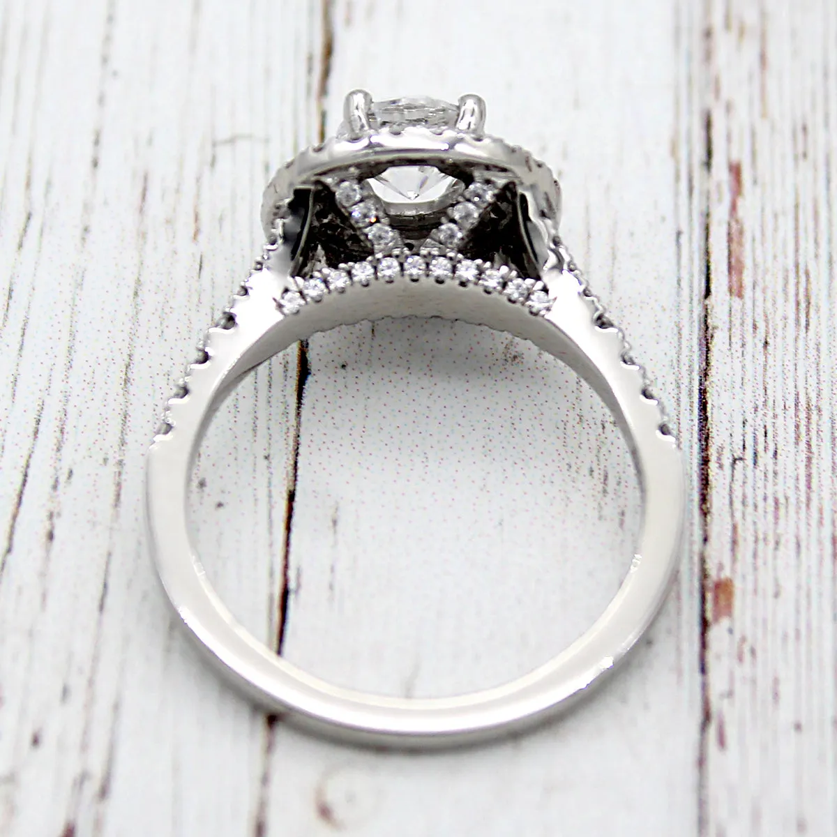 1.50 TCW Double Halo Engagement Ring