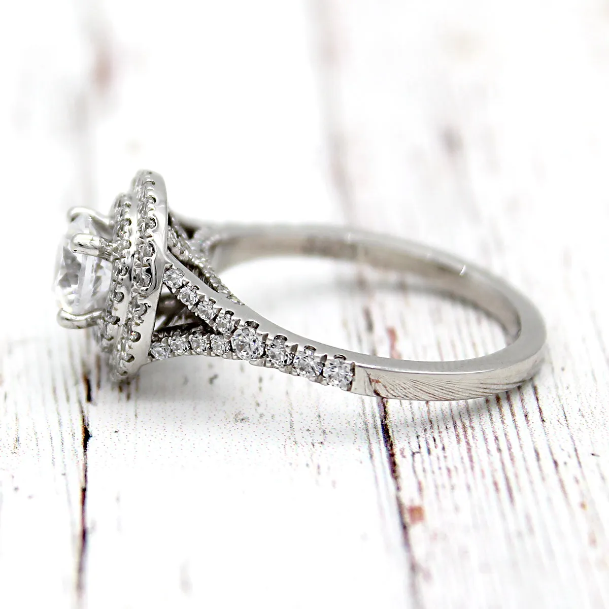 1.50 TCW Double Halo Engagement Ring