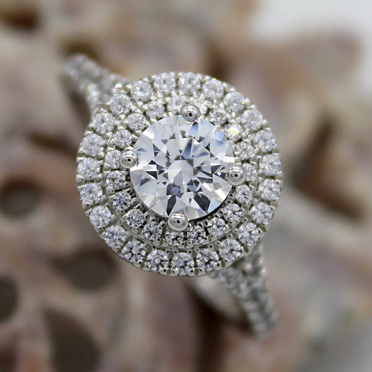 1.50 TCW Double Halo Engagement Ring