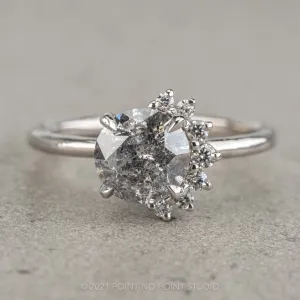 1.56 Carat Salt and Pepper Diamond Engagement Ring, Sammy Setting, Platinum