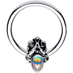 16 Gauge 3/8 Aurora Gem Gothic Frame BCR Captive Ring