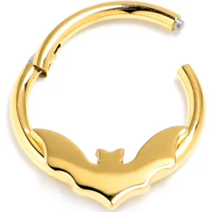 16 Gauge 3/8 Gold PVD Bat Precision Hinged Segment Ring