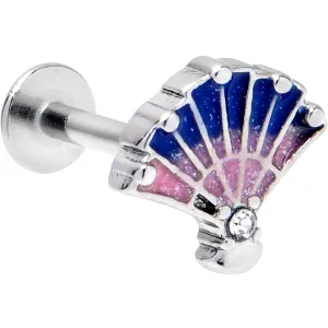 16 Gauge 5/16 Clear CZ Gem Mesmerizing Ocean Sea Shell Magic Labret Tragus