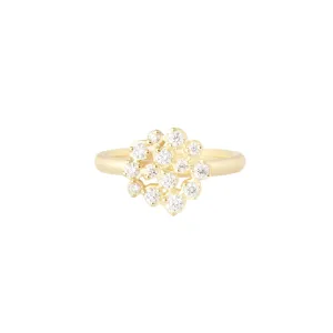 18 Karat Yellow Gold Diamond Festival Ring