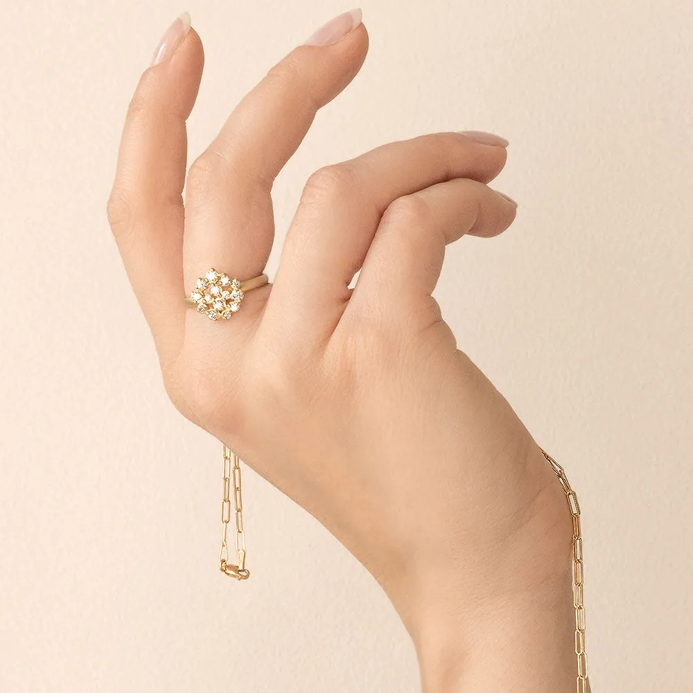 18 Karat Yellow Gold Diamond Festival Ring