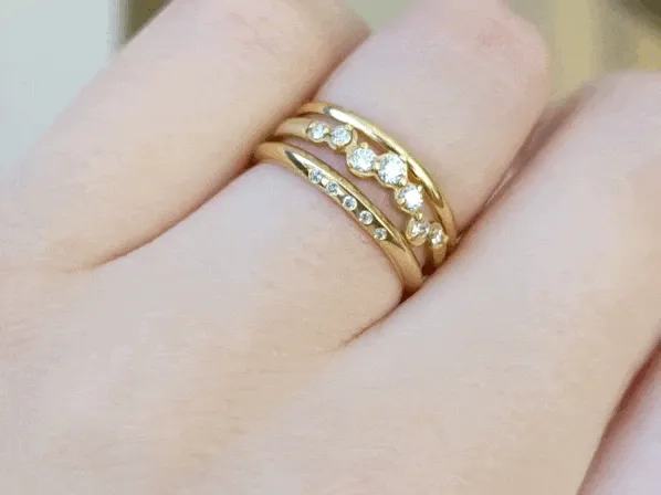 18K Gold and 7 Diamond "Festival" Cascade Band