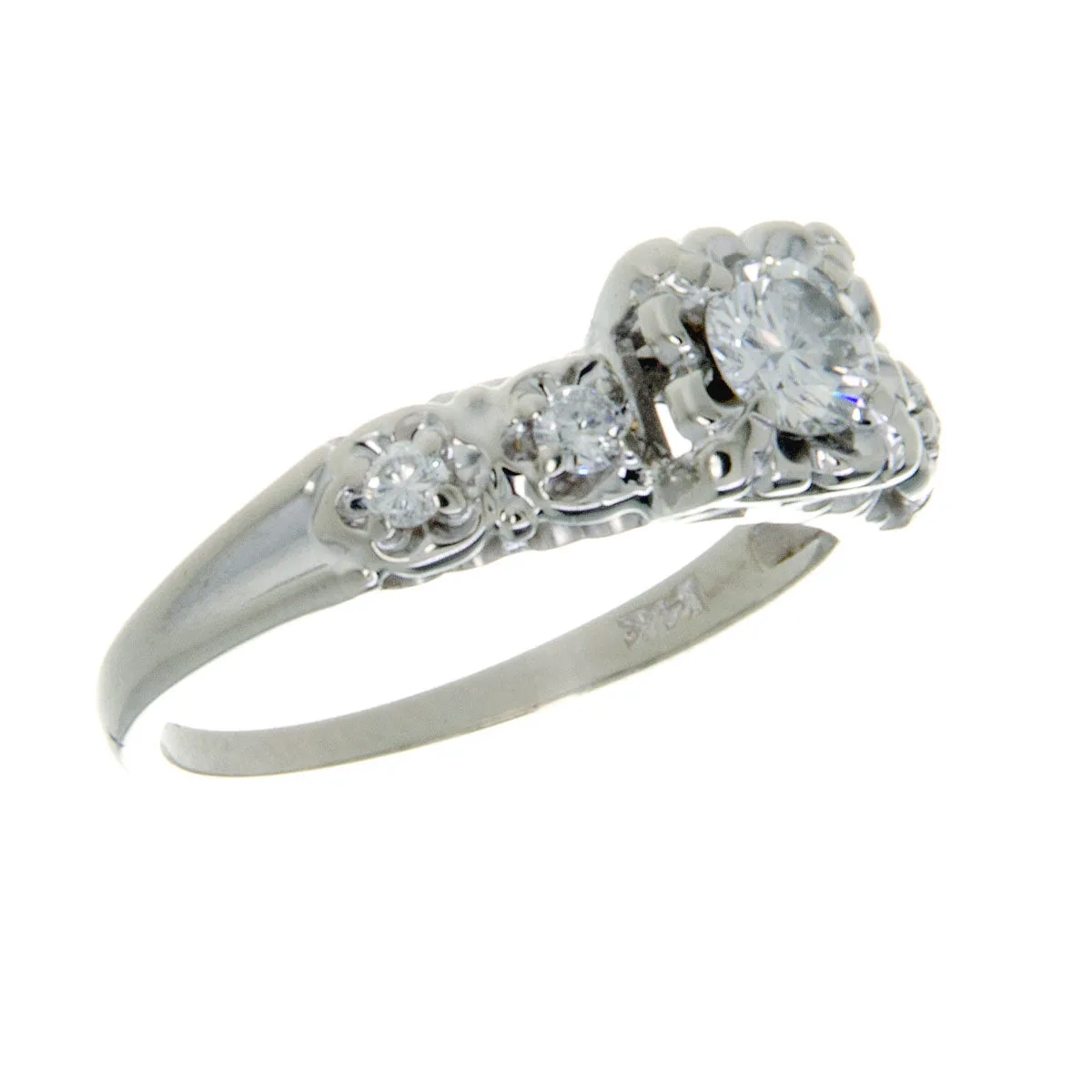 1950s 14k Diamond Wedding Set
