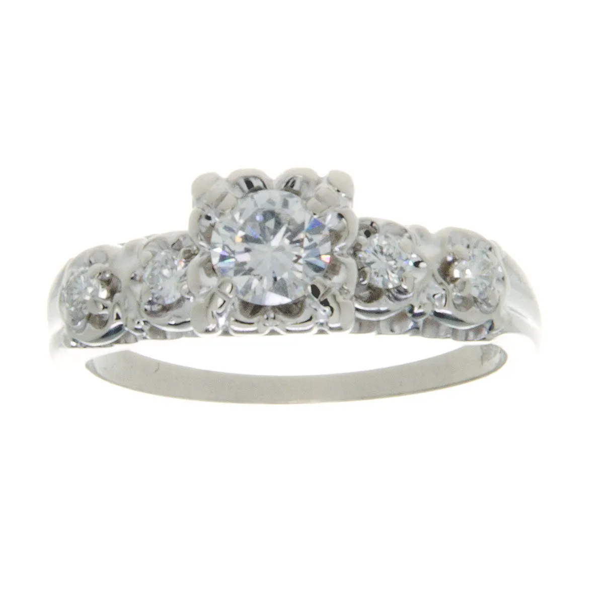 1950s 14k Diamond Wedding Set