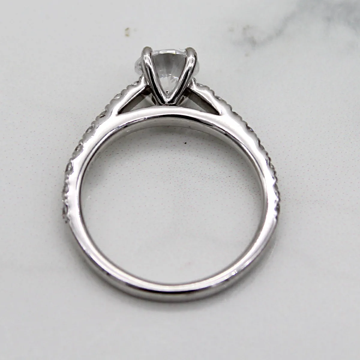 1CT Round-Cut Solitaire With Accents Diamond Engagement Ring