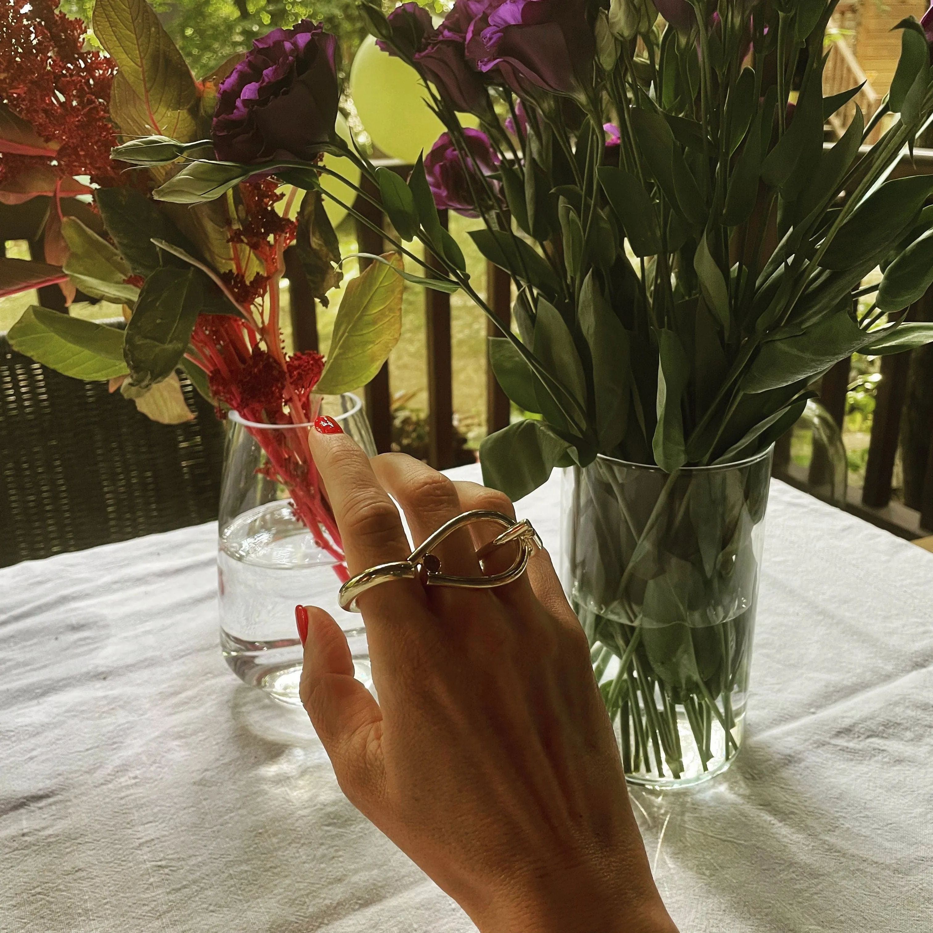 2 Fingers Thin Chain Ring