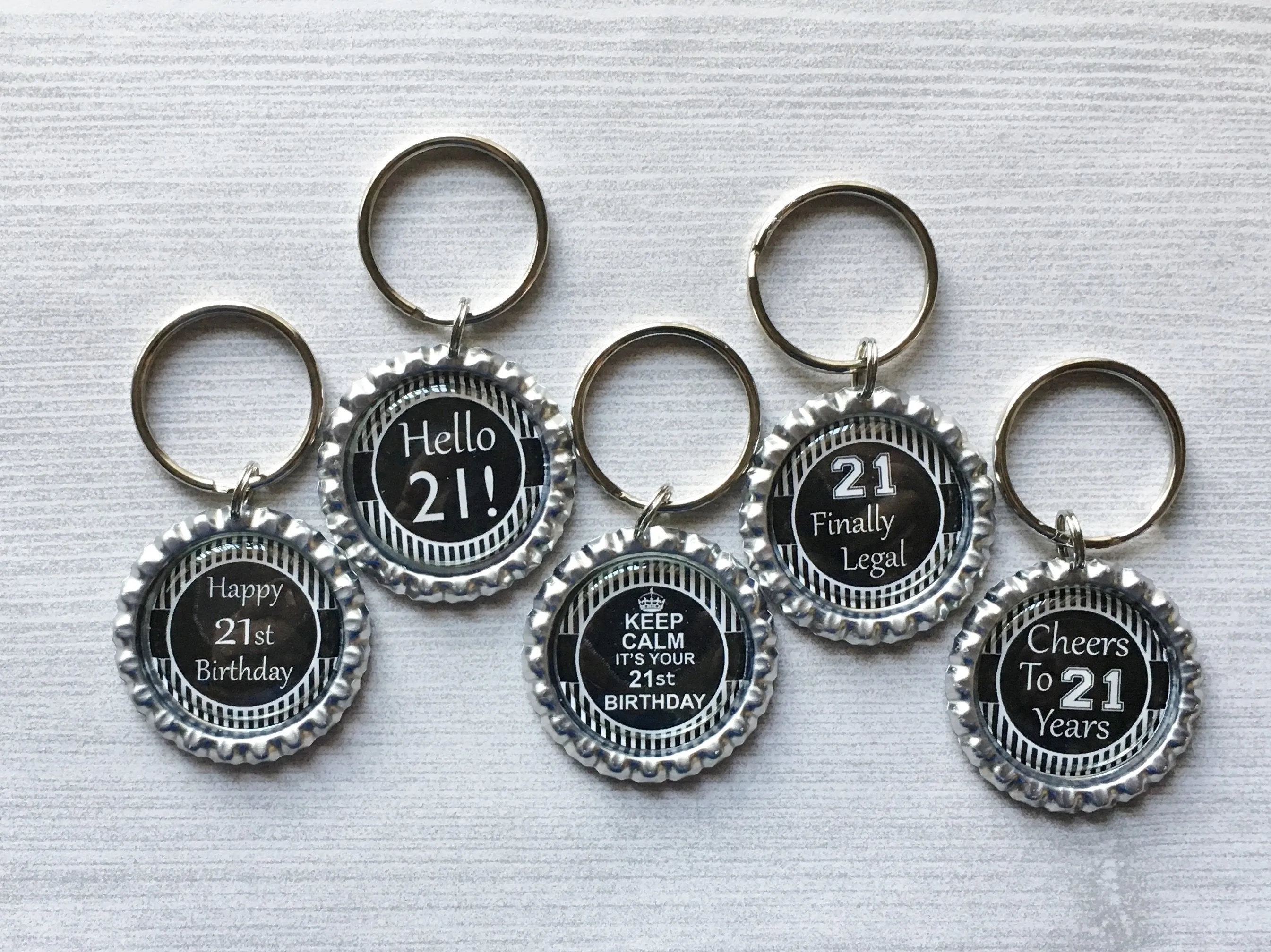 21st Birthday Keychains