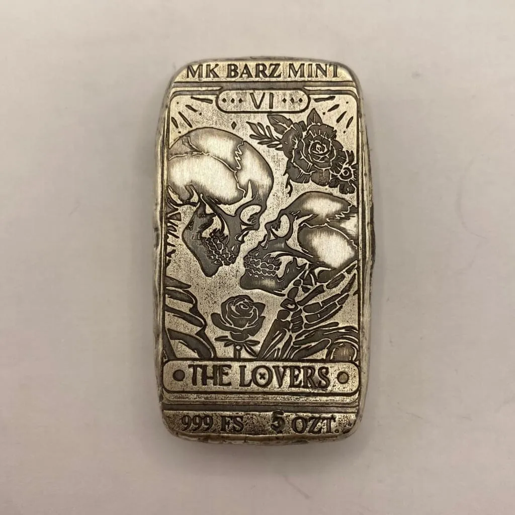 5 Oz MK BarZ "Eternal Embrace"- The Lovers Stamped Bar .999 FS