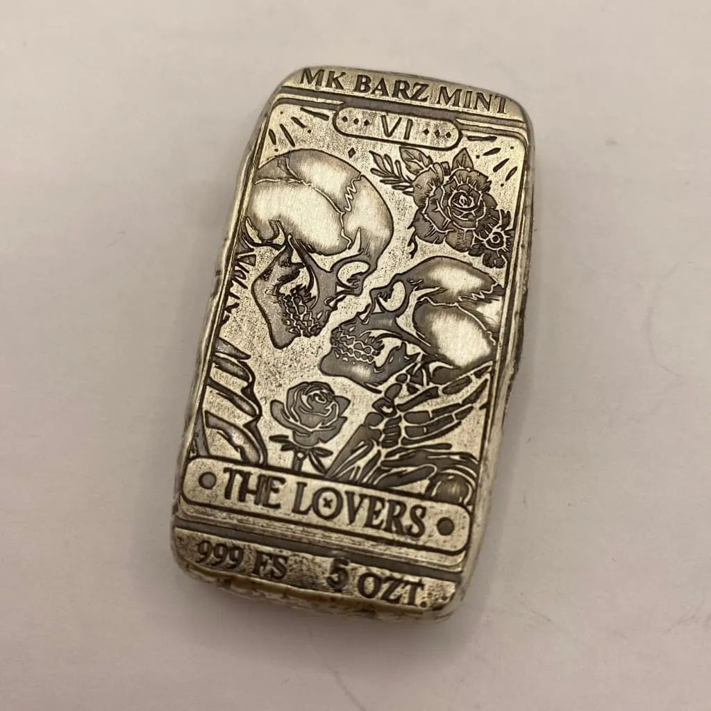 5 Oz MK BarZ "Eternal Embrace"- The Lovers Stamped Bar .999 FS