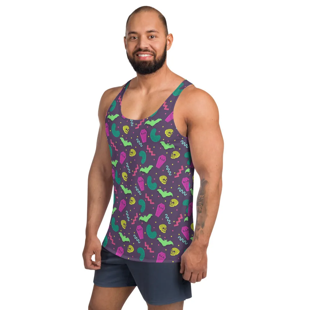 90s Style Purple Goth Pattern  Unisex Tank Top / All Over Print