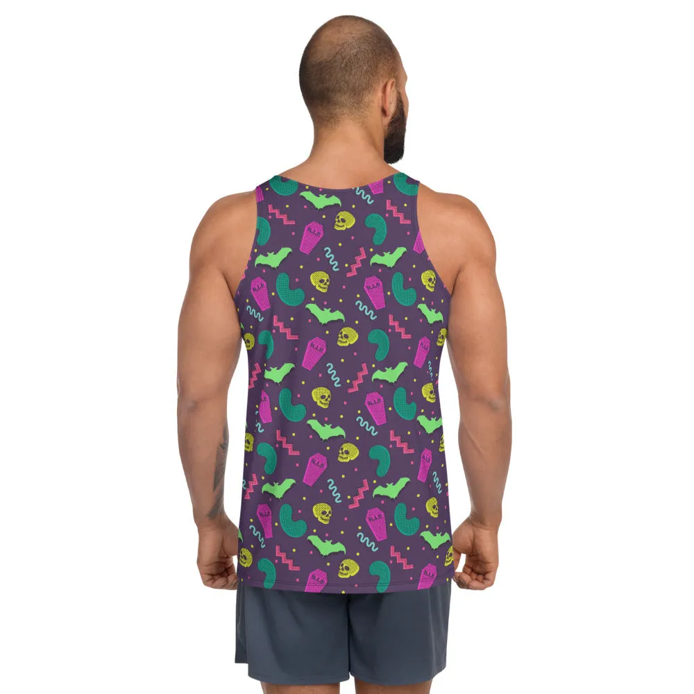 90s Style Purple Goth Pattern  Unisex Tank Top / All Over Print