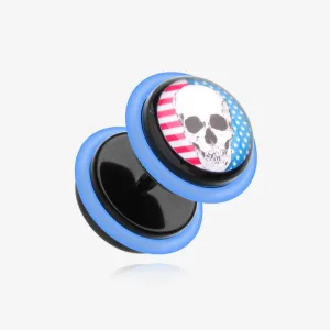 A Pair of Skull Americana Acrylic Fake Plug with O-Rings