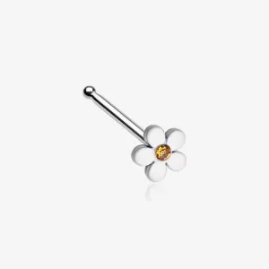 Adorable White Plumeria Flower Nose Stud Ring