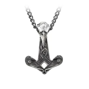 Alchemy Gothic P809  Raven Hammer Pendant Necklace