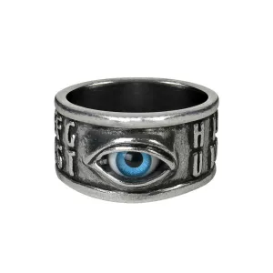 Alchemy Gothic R215 Ouija Eye Ring England Bat Wing Goth Punk