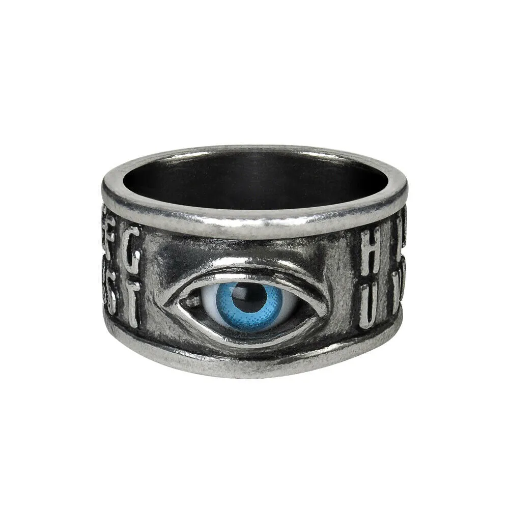 Alchemy Gothic R215 Ouija Eye Ring England Bat Wing Goth Punk