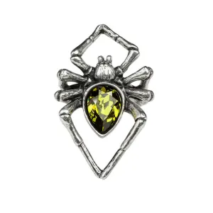 Alchemy Gothic R222 Emerald Venom Ring Crystal Spider England
