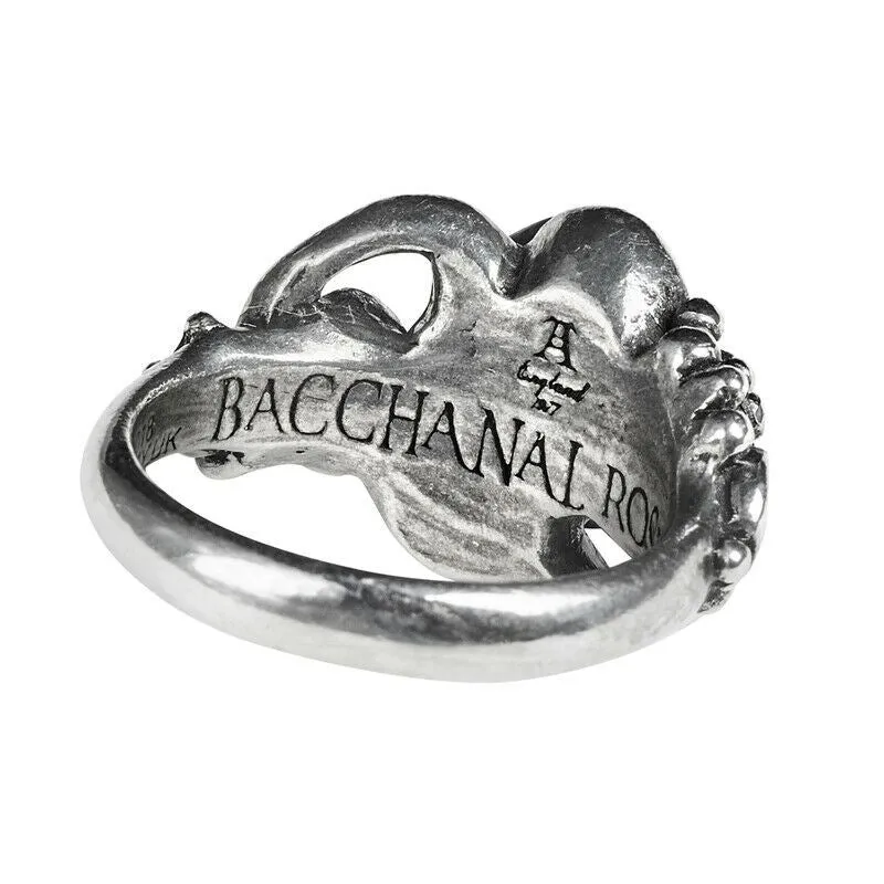 Alchemy Gothic R223 Bacchanal Rose Ring Crystal Black Rose England