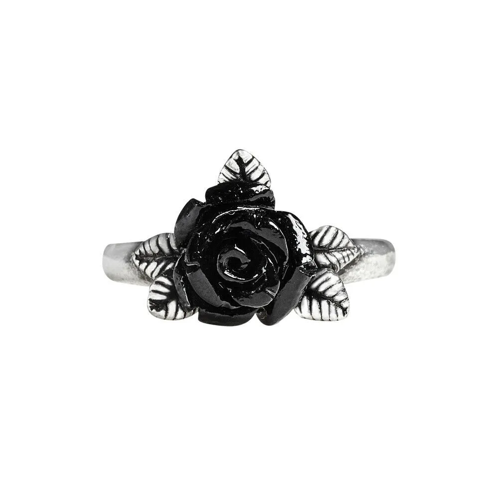 Alchemy Gothic R237 Token of Love Ring Black Rose England MOST SIZES IN HAND