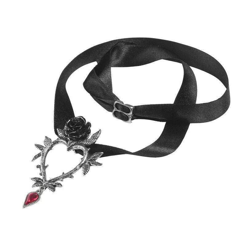 Alchemy Of England P894 - Guirlande d'Amour Necklace Gothic Pendant Black rose