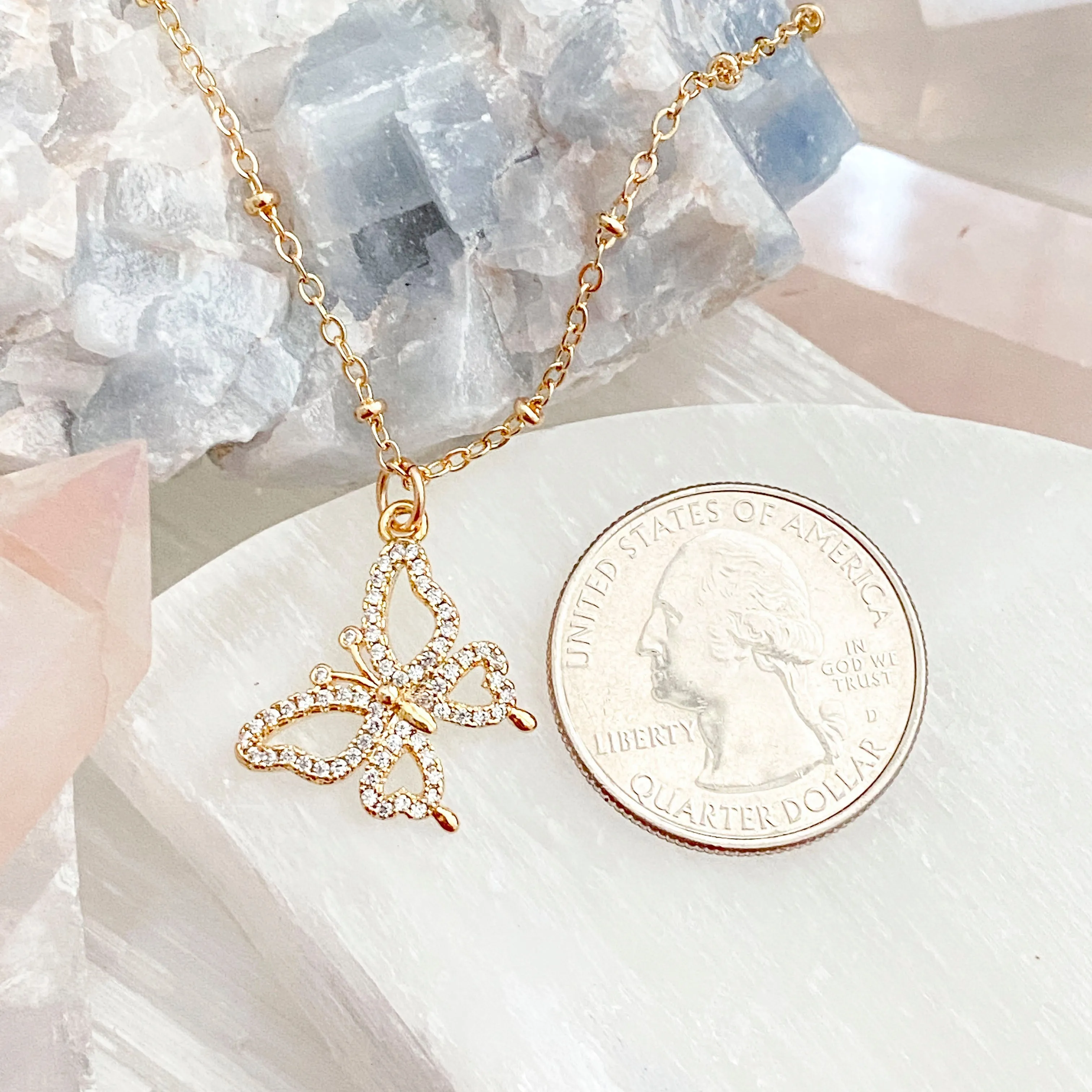 Alina Cubic Zirconia Butterfly Necklace