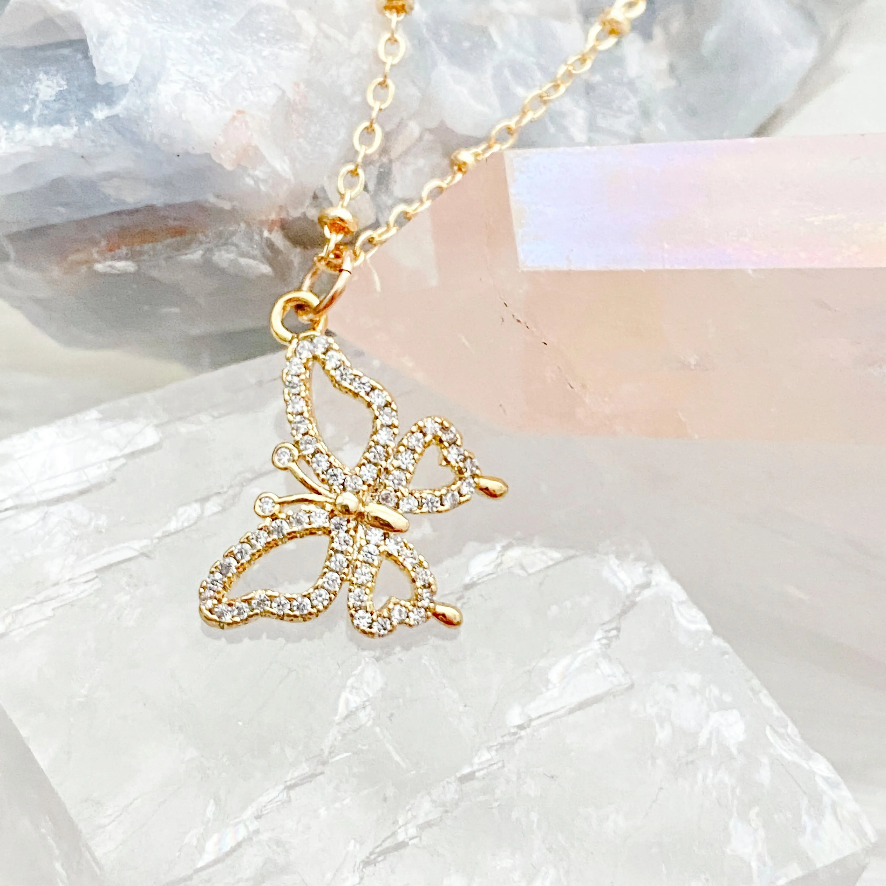 Alina Cubic Zirconia Butterfly Necklace