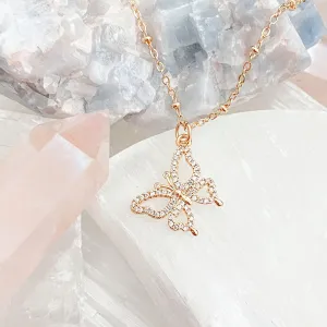 Alina Cubic Zirconia Butterfly Necklace