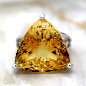 Amazing Natural Citrine Trillion Fine Statement Rings